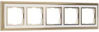 Рамка 5 местная золото - белая металл Palacio Werkel W0051329