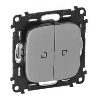 Выключатель 2 клавишный с подсветкой 10А 250В безвинтовые зажимы Legrand Valena Allure 752005+67684x2+755227