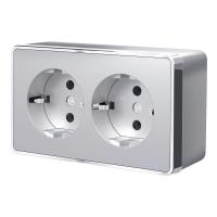 Розетка двойная с заземлением Gallant серебряный Werkel Накладные механизмы Gallant серебряные W5072106