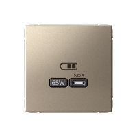 Высокоскоростная розетка USB тип-С Systeme Electric ArtGallery шампань GAL000527