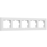 Рамка из пластика на 5 постов Werkel Slab белый матовый W0052961