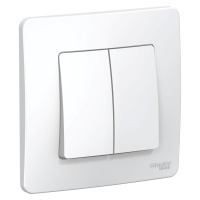 Двухклавишный переключатель (cх.6+6) скрытой установки 10А 250В Systeme Electric Blanca BLNVS106601, БЕЛЫЙ