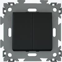 Выключатель 2-клав CGSS цв. Черный GL-W102-BCM