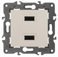 Зарядка usb 2 порта тип А 2100 mA бежевая ЭРА Элеганс 14-4110-02