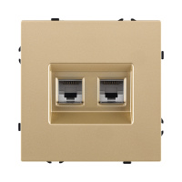 Розетка двойная Ethernet RJ45 Cat.6, золотой Kollinger Eclipse EC-018GD