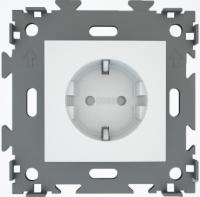 Розетка электро с заземлением (220в/16А) CGSS цв. белый GL-W160А-WCM