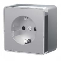 Розетка со шторками 220в с/з 16a серебрянная Gallant Werkel W5071106