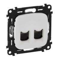 Розетка телефонная+ интернет RJ11/RJ45 cat.6 Legrand Valena Allure 753032+755425