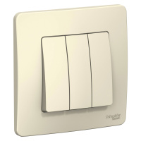 Трехклавишный выключатель скрытой установки 10А 250В Systeme Electric Blanca BLNVS100502, Молочный