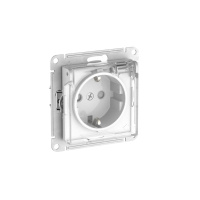 Розетка Systeme Electric AtlasDesign AQUA с зазем. со шт. с прозрач. крыш,16А,IP44, мех., быстрозажим. клем., БЕЛЫЙ ATN440146S