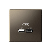 Высокоскоростная розетка USB А+С Systeme Electric ArtGallery мокко GAL000629