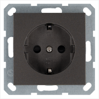 Розетка SCHUKO© с крышкой и защитными шторками 16A 250V~ 2P+T, цвет Мокко Jasmart G5505Z