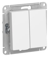 Переключатель 2-клавишный Systeme Electric Atlas Design 10АХ, лотос ATN001365