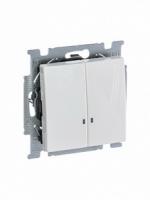 Выключатель 2-клав. + подс. chalet белый ABB Basic 55 2CKA001012A2188