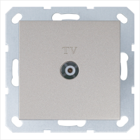 Розетка TV Φ9.5mm проходная с накладкой, цвет шампань Jasmart G6002CH