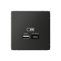 Высокоскоростная розетка USB А+С Systeme Electric ArtGallery БАЗАЛЬТ GAL001429