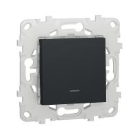 Переключатель 1-клавишный с подсветкой схема 6а Unica NEW Schneider Electric антрацит NU520354N