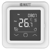 Программируемый терморегулятор с сенсорным дисплеем IQ Watt SMART HEAT WHITE 00408
