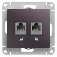 Розетка двойная компьютерная RJ45+RJ45 Systeme Electric (Schneider Electric) Glossa, сиреневый туман GSL001485KK