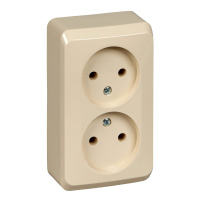 Розетка двойная без заземления 16А Systeme Electric Etude, кремовый PA16-005K