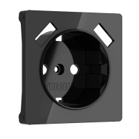 Розетка с заземлением, шторками и usb Werkel акрил черный винтовая клемма (W1179548 + W1171501)