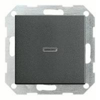 Выключатель одноклавишный с подсветкой, универс. (вкл/выкл с 2-х мест) GIRA пластик антрацит 010600 | 099600 | 029028