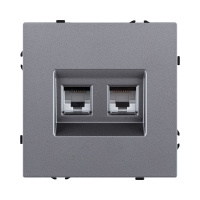 Розетка двойная Ethernet RJ45 Cat.6, серый Kollinger Eclipse EC-018GY
