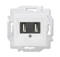 Розетка зарядка usb 2 порта ABB Levit белый 2CHH290040A6003