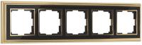 Рамка 5 местная золото - черная металл Palacio Werkel W0051330