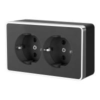 Розетка двойная с заземлением Gallant черный/хром Werkel Накладные механизмы Gallant черный/хром W5072135