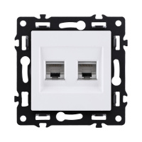 Розетка двойная Ethernet RJ45 Cat.6, белый Kollinger Asthetik AS-018WH