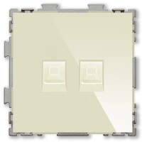 Розетка компьютерная RJ45 кат. 5e двойная бежевая CGSS Практика PL-W201C2-BGG