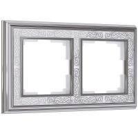 Рамка из металла на 2 поста Palacio Gracia хром/белый Werkel Palacio Gracia хром/белый W0021431