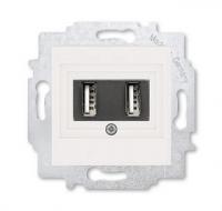 Розетка зарядка usb 2 порта ABB Levit жемчуг - ледяной 2CHH290040A6068