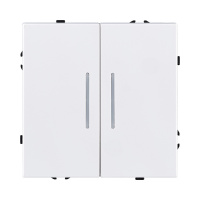 Выключатель 2-клавишный 10А/250В с LED подсветкой, белый матовый Kollinger Eclipse EC-010WH