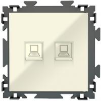 Розетка интернет двойная RJ45*2 CGSS цв. бежевый PL-W201C2-BGG