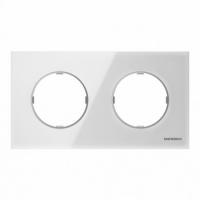 2 постовая рамка белое стекло ABB Sky Moon 2CLA867200A3001