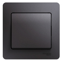Выключатель 1-клавишный Systeme Electric Glossa, сх.1, 10AX, в сборе, ГРАФИТ GSL001312