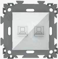 Розетка интернет 2 (2 гнезда) CGSS цв. белый GL-W201C2-WCM