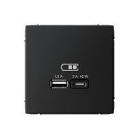 Высокоскоростная розетка USB А+С Systeme Electric ArtGallery карбон GAL001029