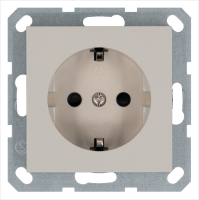 Розетка SCHUKO© с защитными шторками 16A 250V~ 2P+T, цвет Тауп Jasmart G5501T