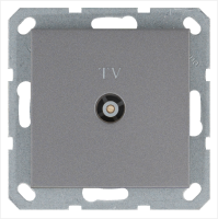 Розетка TV Φ9.5mm проходная с накладкой, цвет Алюминий Jasmart G6002S