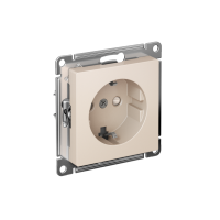 Розетка Systeme Electric AtlasDesign с заземлением со шторками, 16А, механизм, быстрозажим. клем., БЕЖЕВЫЙ ATN000245S