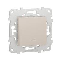 Переключатель 1-клавишный перекрестный с подсветкой схема 7а Unica NEW Schneider Electric бежевый NU520544N