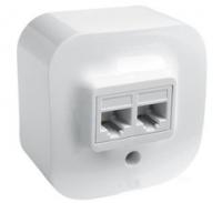 Розетка компьютерная двойная 2хRJ45 UTP кат.5е цвет белый 782228 Legrand Quteo