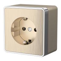 Розетка с заземлением Gallant шампань рифленый Werkel Накладные механизмы Gallant шампань рифленый W5071010