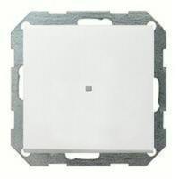 Выключатель одноклавишный с подсветкой, универс. (вкл/выкл с 2-х мест) GIRA пластик белый глянцевый 010600 | 0290112 | 099600