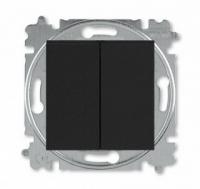 Выключатель 2-клав. ABB Levit антрацит - дымчатый чёрный 2CHH590545A6063