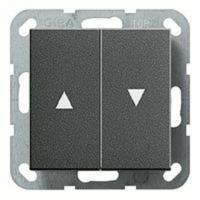 Выключатель управления жалюзи клавишный GIRA пластик антрацит 015900 | 029428