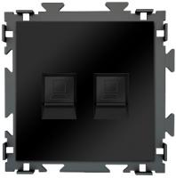 Розетка интернет двойная RJ45*2 CGSS цв. Черный PL-W201C2-BCM